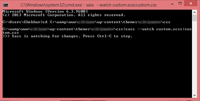 Compiling a SASS file step 3