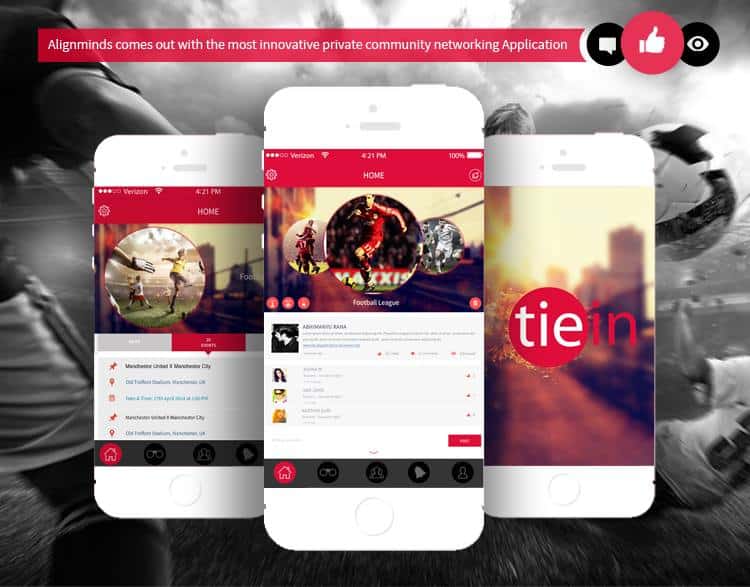 Tiein social networking app by AlignMinds